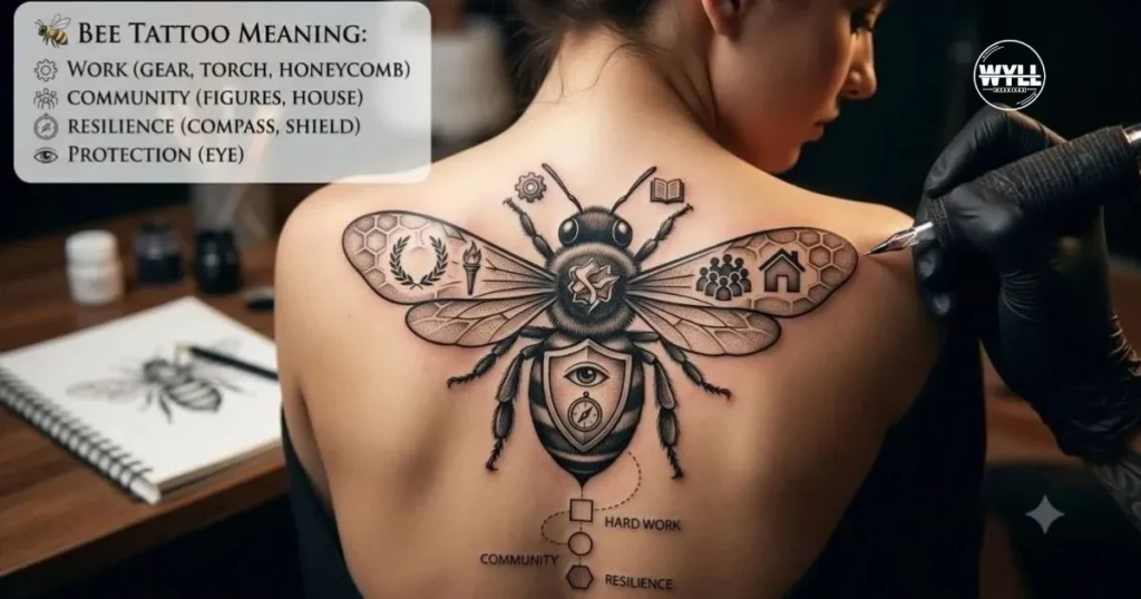 bee-tattoo-meaning on back side