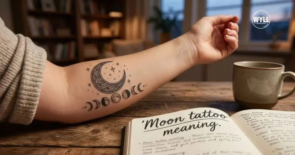 moon-tattoo-meaning on hand