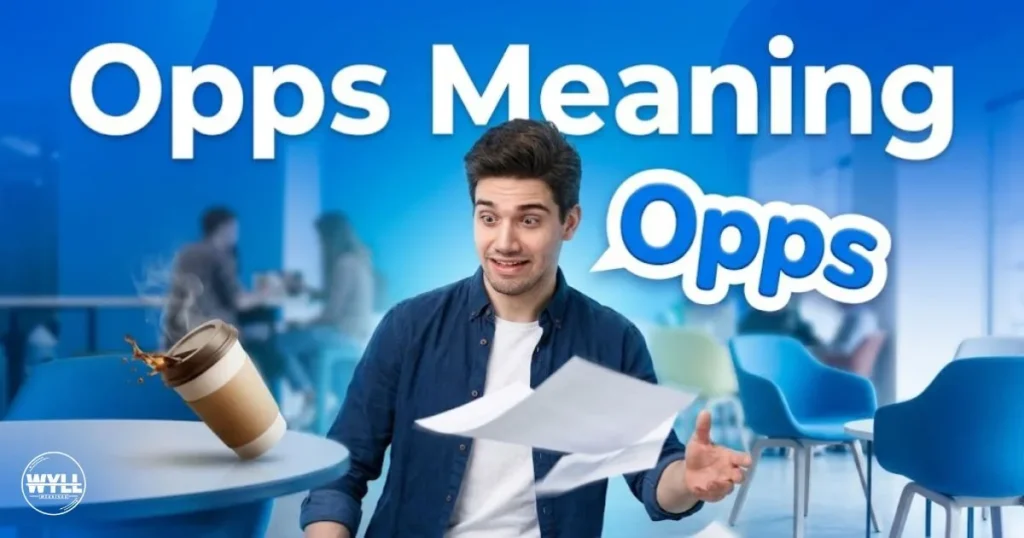 Opps Meaning a person reacting to a small mistake with the word Opps