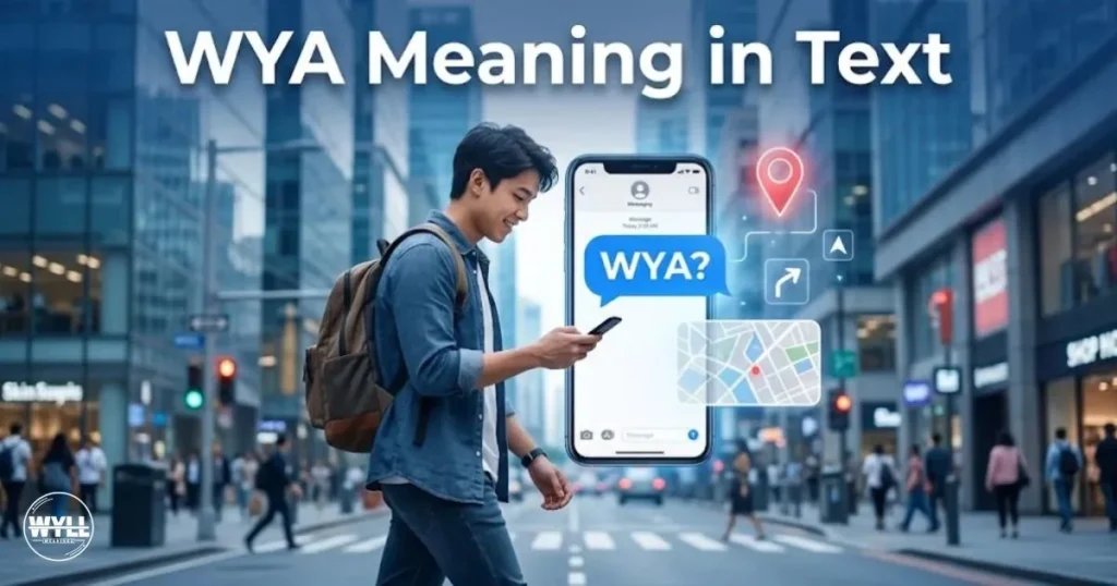 WYA Meaning in Text a person reading a WYA message while using a smartphone